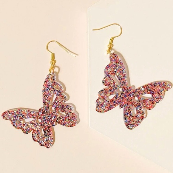 Butterfly Drop Earrings - Picture 2 of 4
